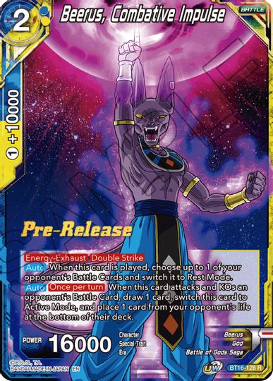 Beerus, Combative Impulse (BT16-128) [Realm of the Gods Prerelease Promos] | Fandemonia Ltd