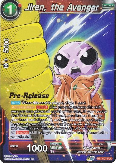 Jiren, the Avenger (BT14-018) [Cross Spirits Prerelease Promos] | Fandemonia Ltd