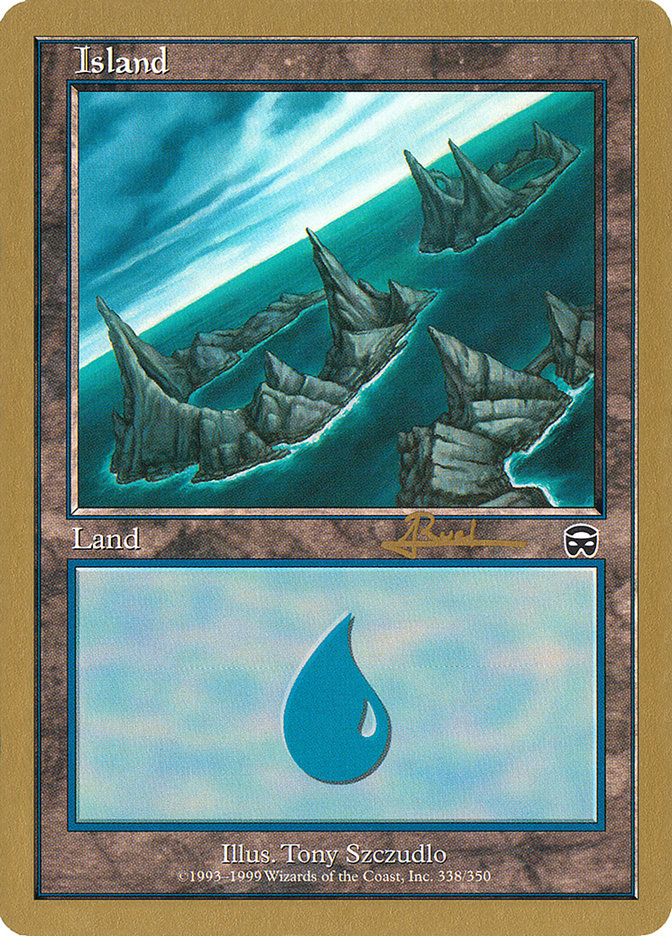 Island (ar338) (Antoine Ruel) [World Championship Decks 2001] | Fandemonia Ltd