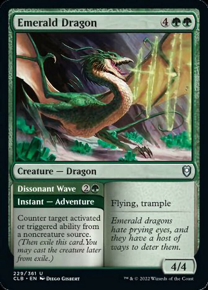 Emerald Dragon // Dissonant Wave [Commander Legends: Battle for Baldur's Gate] | Fandemonia Ltd