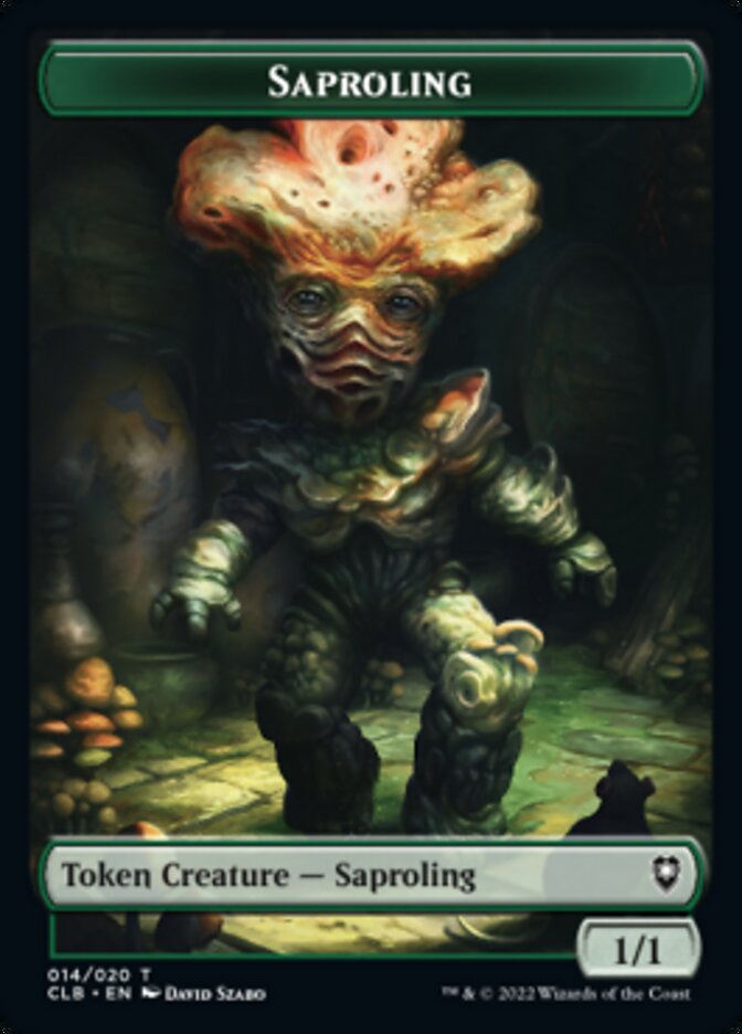 Treasure // Saproling Double-sided Token [Commander Legends: Battle for Baldur's Gate Tokens] | Fandemonia Ltd