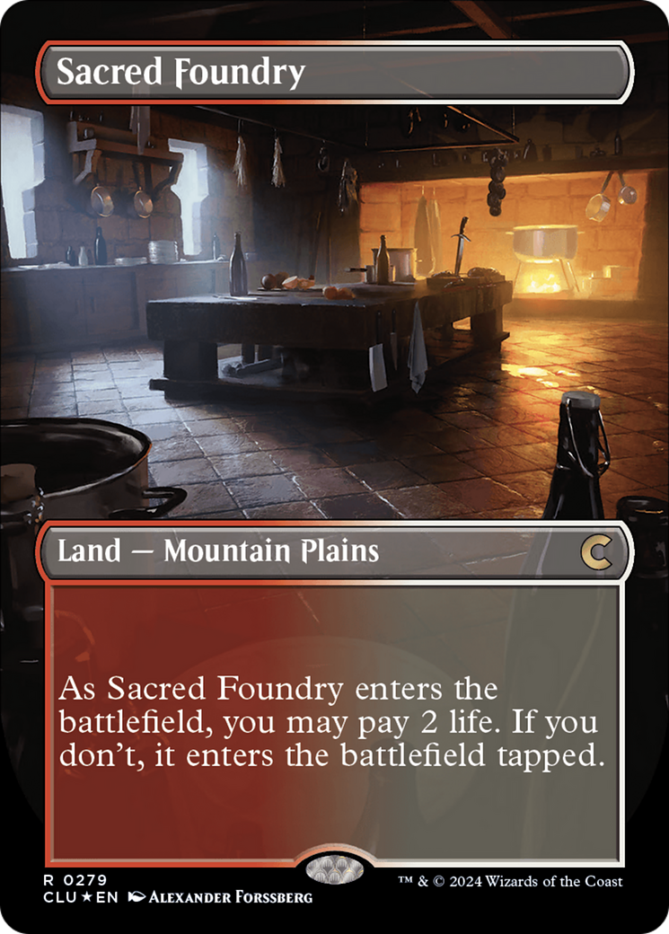 Sacred Foundry (Borderless) [Ravnica: Clue Edition] | Fandemonia Ltd
