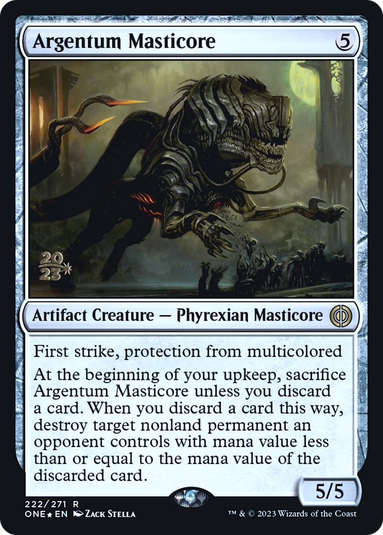 Argentum Masticore [Phyrexia: All Will Be One Prerelease Promos] | Fandemonia Ltd