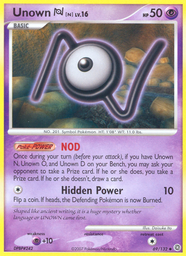 Unown N (69/132) [Diamond & Pearl: Secret Wonders] | Fandemonia Ltd