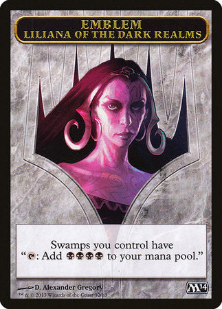 Emblem - Liliana of the Dark Realms [Magic 2014 Tokens] | Fandemonia Ltd