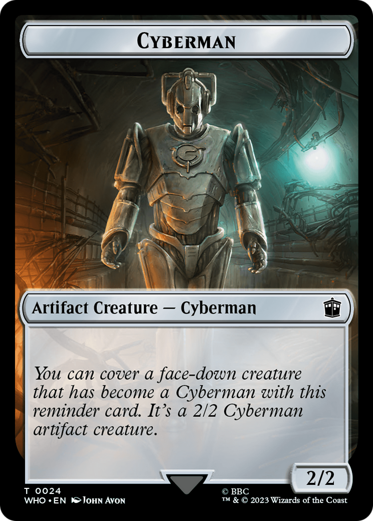 Horse // Cyberman Double-Sided Token [Doctor Who Tokens] | Fandemonia Ltd