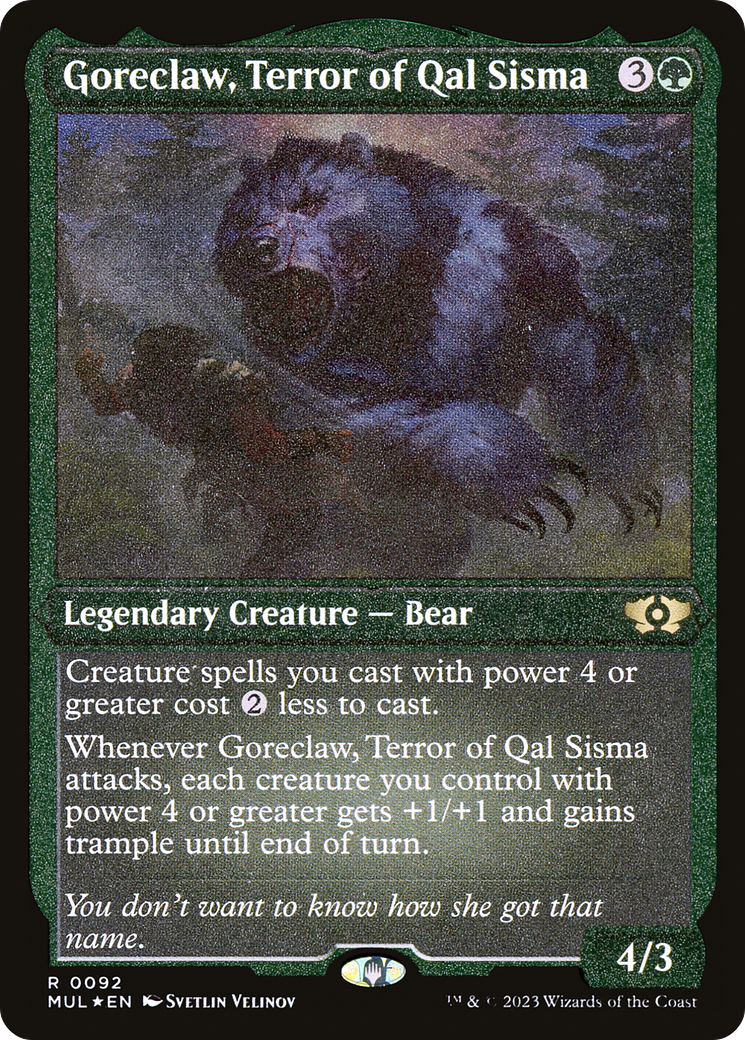 Goreclaw, Terror of Qal Sisma (Foil Etched) [Multiverse Legends] | Fandemonia Ltd