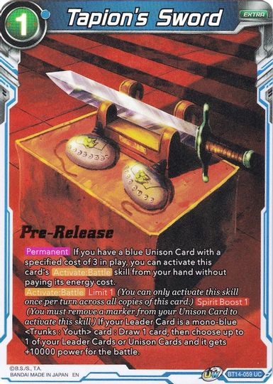 Tapion's Sword (BT14-059) [Cross Spirits Prerelease Promos] | Fandemonia Ltd