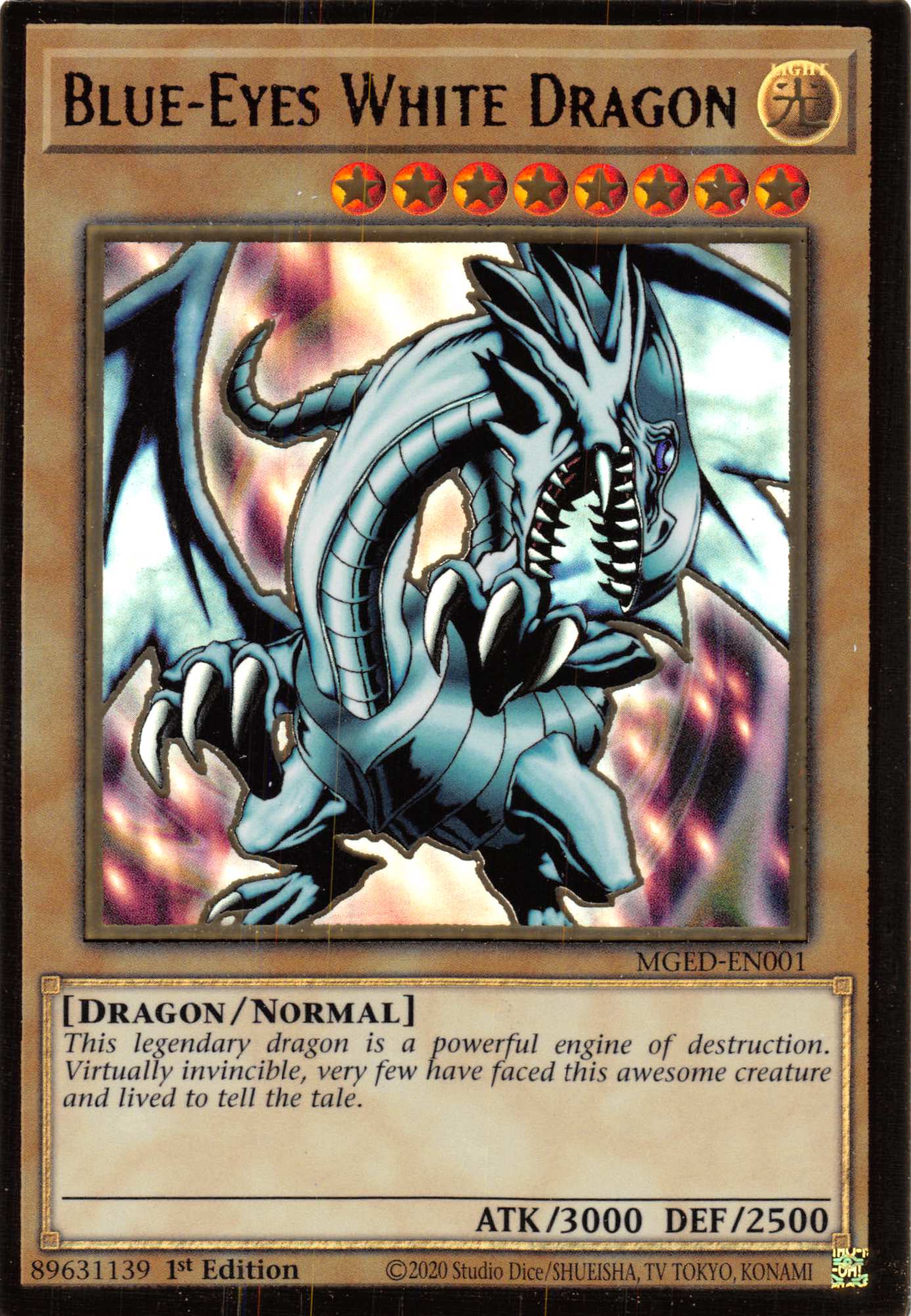 Blue-Eyes White Dragon (Alternate Art) [MGED-EN001] Gold Rare | Fandemonia Ltd