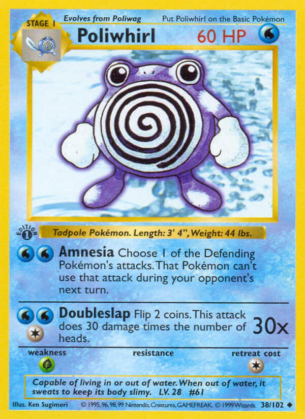 Poliwhirl (38/102) (Shadowless) [Base Set 1st Edition] | Fandemonia Ltd