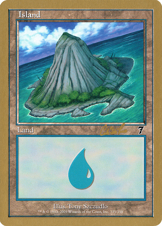 Island (cr335b) (Carlos Romao) [World Championship Decks 2002] | Fandemonia Ltd