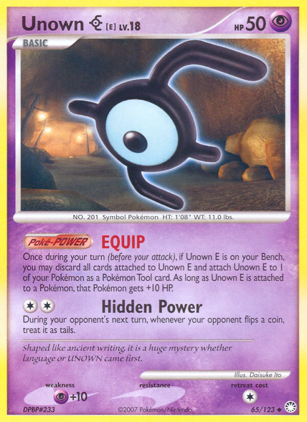 Unown E (65/123) [Diamond & Pearl: Mysterious Treasures] | Fandemonia Ltd