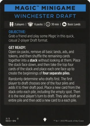 Winchester Draft (Magic Minigame) [Kamigawa: Neon Dynasty Minigame] | Fandemonia Ltd