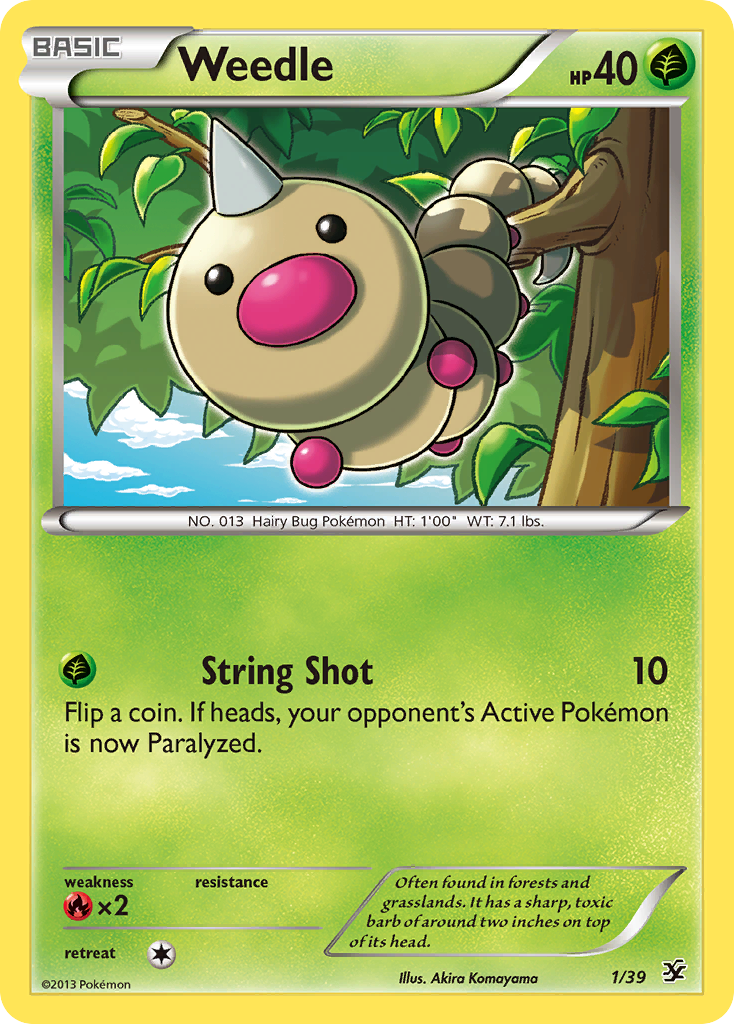 Weedle (1/39) [XY: Kalos Starter Set] | Fandemonia Ltd