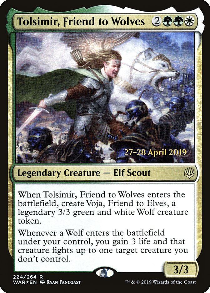 Tolsimir, Friend to Wolves  [War of the Spark Prerelease Promos] | Fandemonia Ltd
