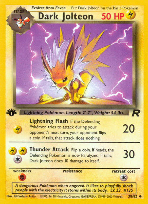 Dark Jolteon (38/82) [Team Rocket 1st Edition] | Fandemonia Ltd