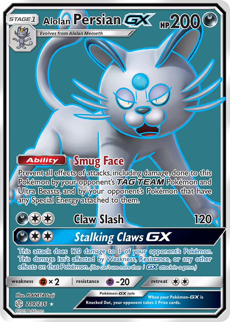 Alolan Persian GX (219/236) [Sun & Moon: Cosmic Eclipse] | Fandemonia Ltd