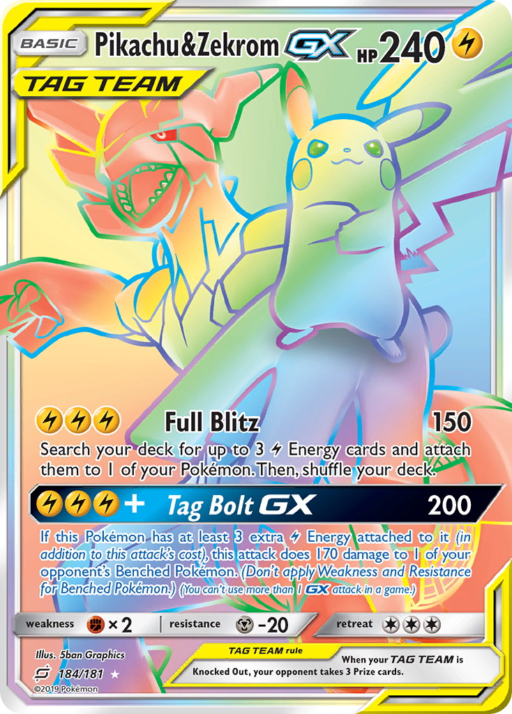 Pikachu & Zekrom GX (184/181) [Sun & Moon: Team Up] | Fandemonia Ltd