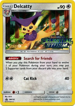 Delcatty (SM132) (Staff Prerelease Promo) [Sun & Moon: Black Star Promos] | Fandemonia Ltd