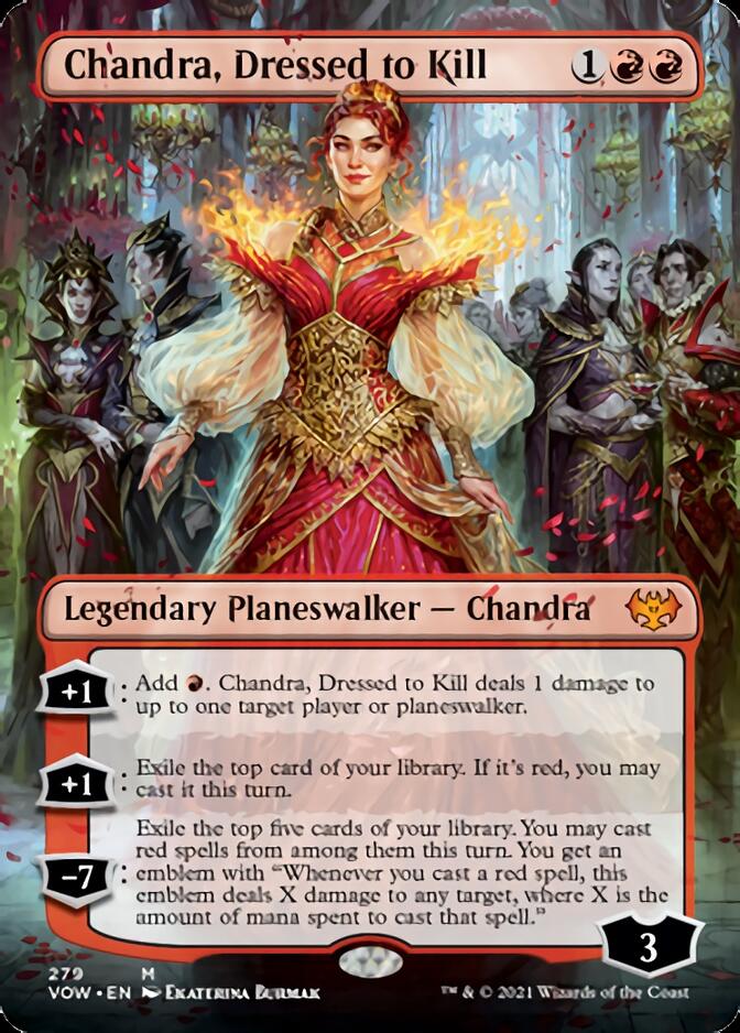 Chandra, Dressed to Kill (Borderless) [Innistrad: Crimson Vow] | Fandemonia Ltd