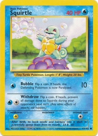 Squirtle (63/102) [Base Set Unlimited] | Fandemonia Ltd