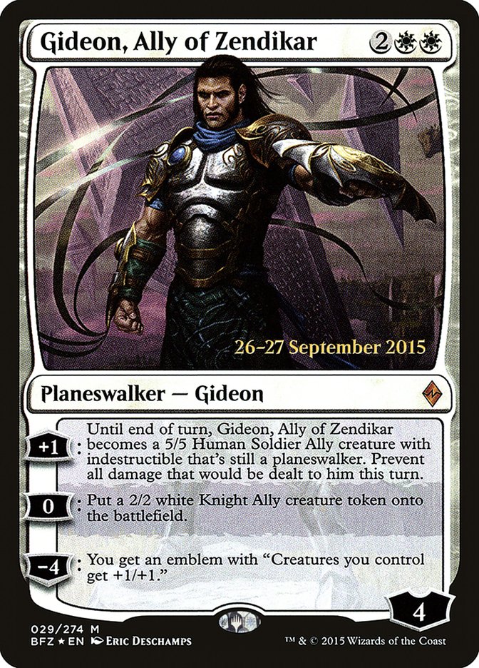 Gideon, Ally of Zendikar  [Battle for Zendikar Prerelease Promos] | Fandemonia Ltd