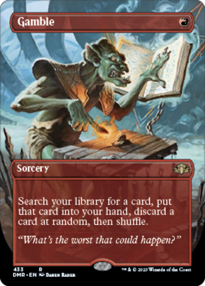 Gamble (Borderless Alternate Art) [Dominaria Remastered] | Fandemonia Ltd