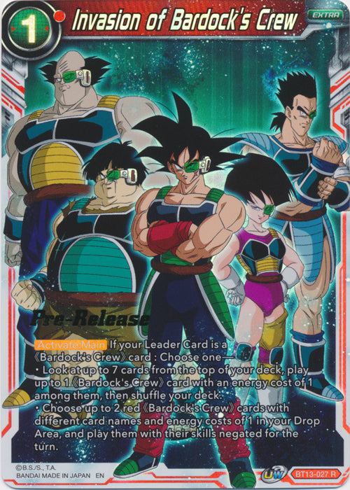 Invasion of Bardock's Crew (BT13-027) [Supreme Rivalry Prerelease Promos] | Fandemonia Ltd