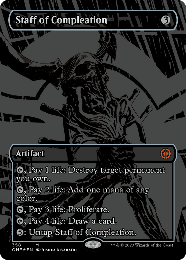 Staff of Compleation (Oil Slick Raised Foil) [Phyrexia: All Will Be One] | Fandemonia Ltd