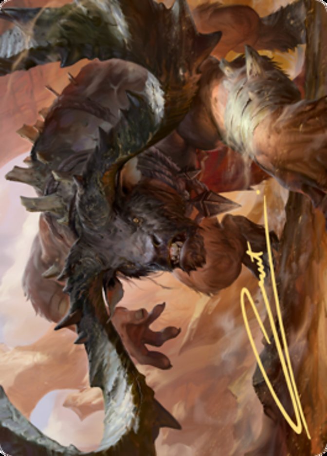 Moraug, Fury of Akoum Art Card (Gold-Stamped Signature) [Zendikar Rising Art Series] | Fandemonia Ltd