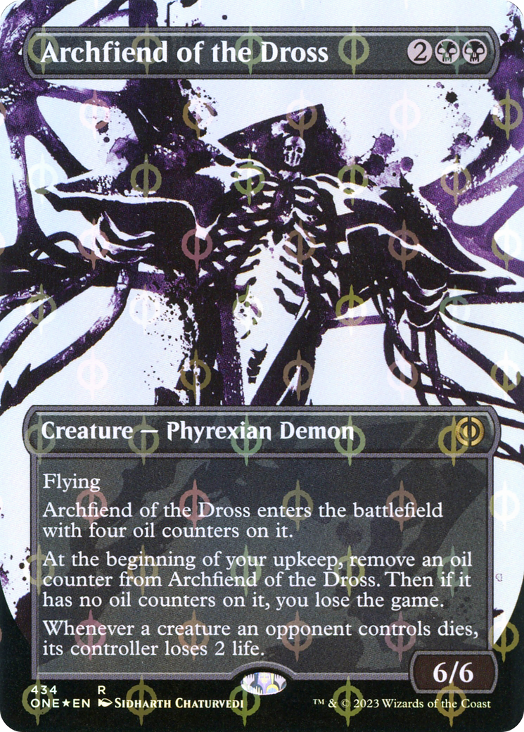 Archfiend of the Dross (Borderless Ichor Step-and-Compleat Foil) [Phyrexia: All Will Be One] | Fandemonia Ltd