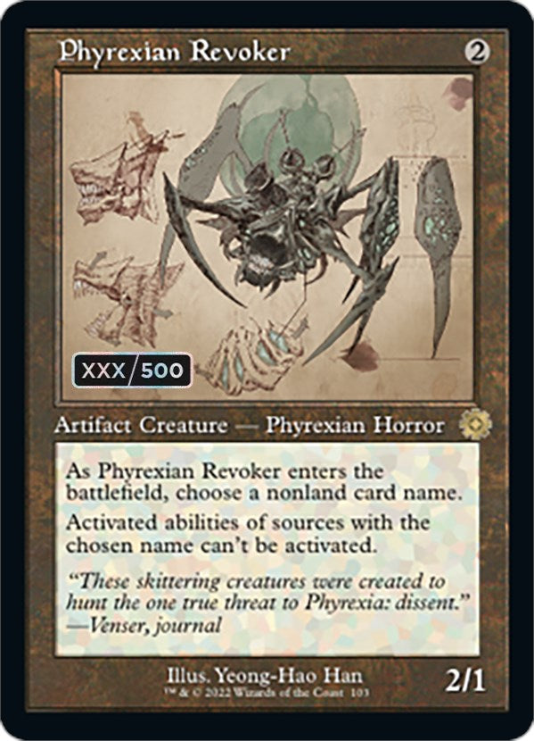 Phyrexian Revoker (Retro Schematic) (Serial Numbered) [The Brothers' War Retro Artifacts] | Fandemonia Ltd