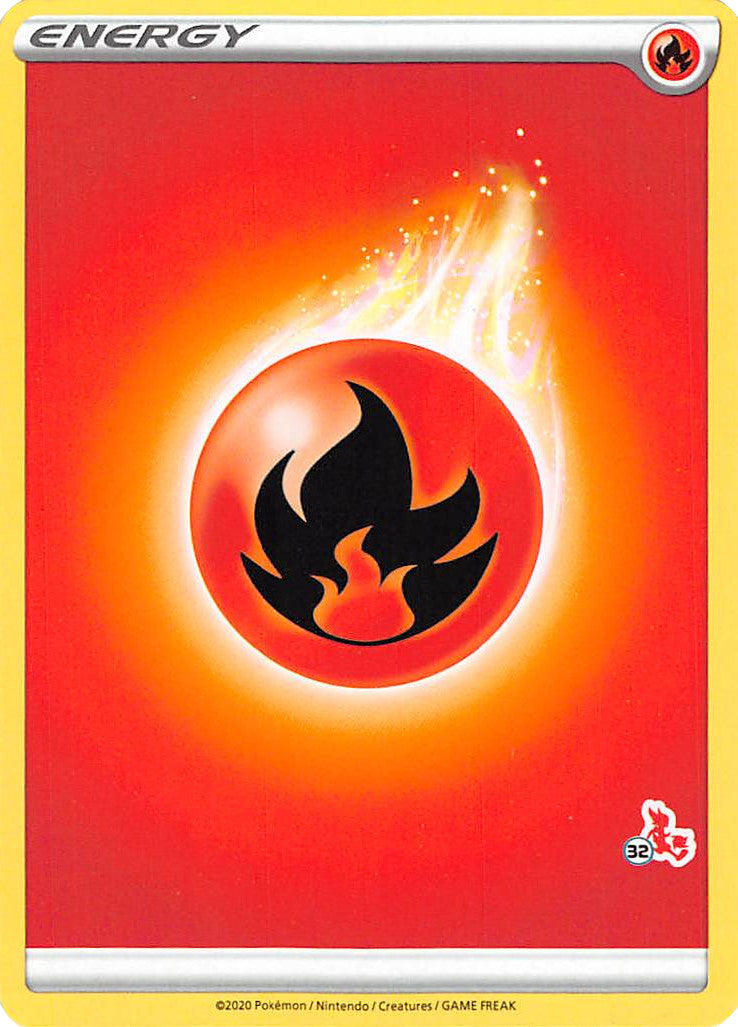 Fire Energy (Cinderace Stamp #32) [Battle Academy 2022] | Fandemonia Ltd