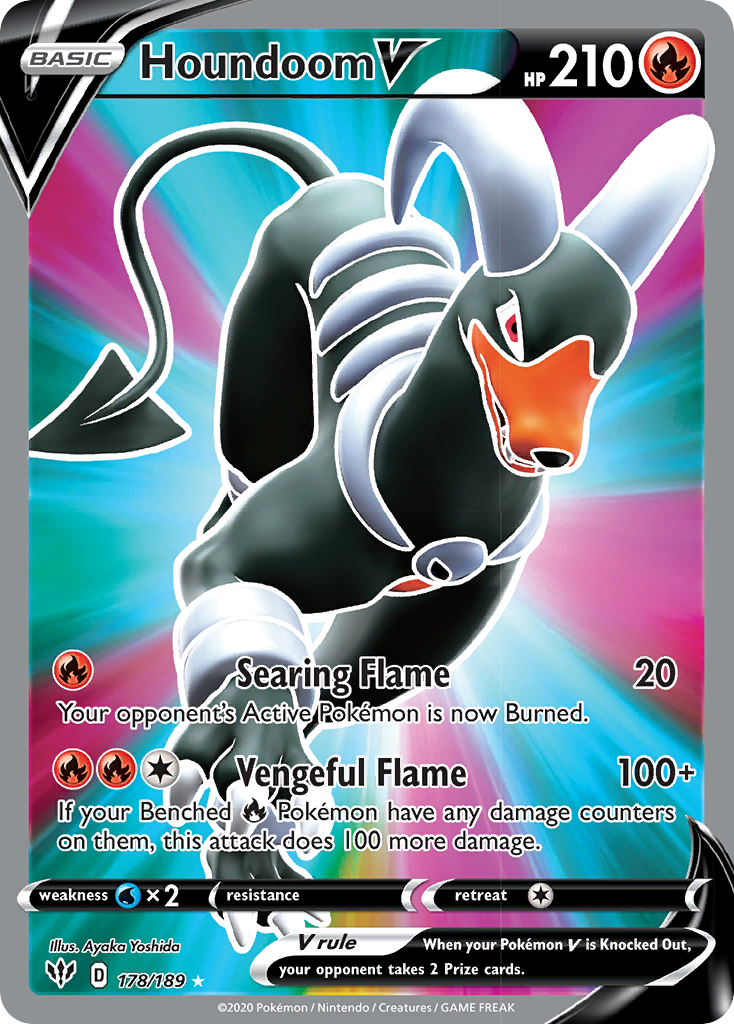 Houndoom V (178/189) [Sword & Shield: Darkness Ablaze] | Fandemonia Ltd