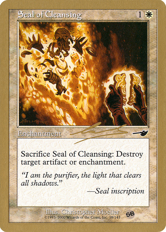 Seal of Cleansing (Nicolas Labarre) (SB) [World Championship Decks 2000] | Fandemonia Ltd