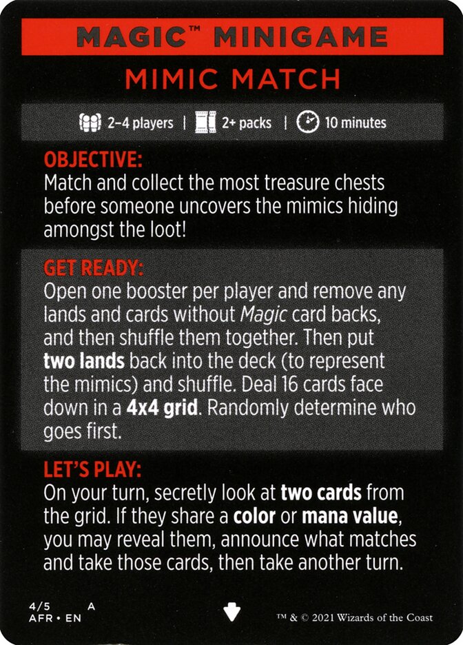 Mimic Match (Magic Minigame) [Dungeons & Dragons: Adventures in the Forgotten Realms Minigame] | Fandemonia Ltd