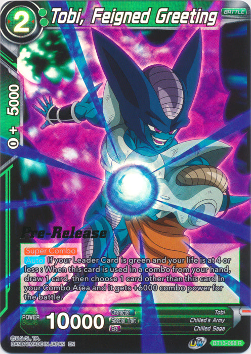 Tobi, Feigned Greeting (BT13-068) [Supreme Rivalry Prerelease Promos] | Fandemonia Ltd