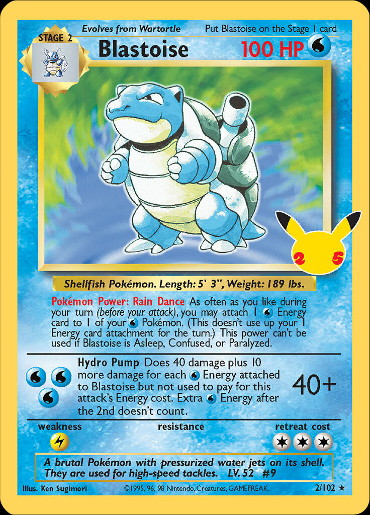 Blastoise (2/102) [Celebrations: 25th Anniversary - Classic Collection] | Fandemonia Ltd