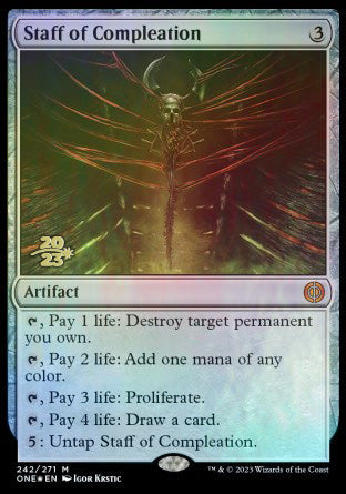 Staff of Compleation [Phyrexia: All Will Be One Prerelease Promos] | Fandemonia Ltd